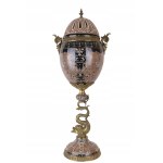 Large egg casket - porcelain with bronze