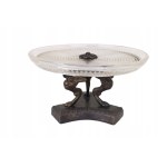 Crystal glass platter with bronze
