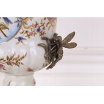 Bronzová porcelánová váza s motívmi vtákov a vážok