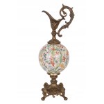 Candlestick holder in English porcelain with bronze