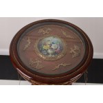 Console with brass hardware