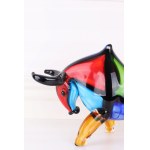 Grand taureau en verre de style Murano