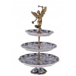 Floor porcelain platter with bronze