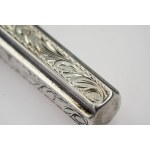 Silver case for lipstick and pendant