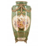 Art Nouveau porcelain bronze vase