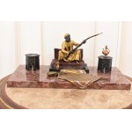 Inkwell with bronze sculpture