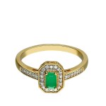 Gold ring with emerald 0.38 ct Size 15