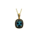 Gold pendant with 1.60 ct topaz and diamonds