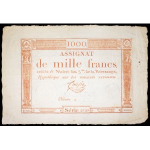 Assignat de 1000 francs - Domaines nationaux 18 Nivôse an 3.