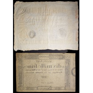 Lot (2) - Assignat de 10 000 francs (including a period forgery) - Domaines nationaux 18 Nivôse an 3.