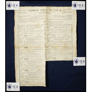 Planche d’emprunts forcés de 100 francs (8) 30 Brumaire an V.