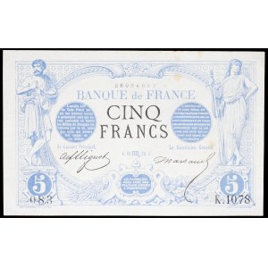 5 francs type noir October 11, 1872.