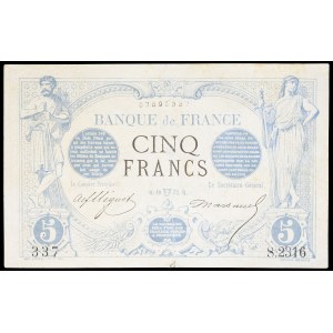 5 francs type noir April 10, 1873.