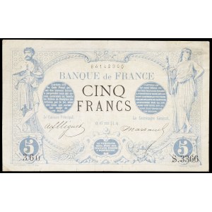 5 francs type noir January 17, 1874.
