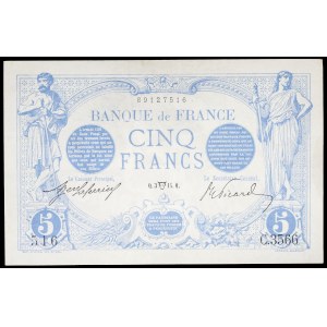 5 frankov typu bleu 3. apríla 1914.