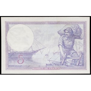 5 francs type femme casquée dit violet 7-12-1917.