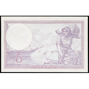 5 Franken Typ behelmte Frau, genannt violett 9-1-1919.