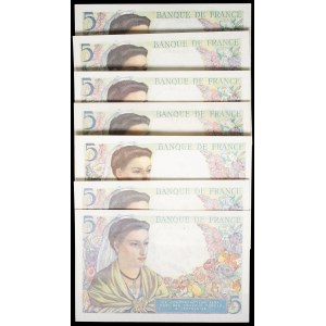 Lot (7) - 5 francs type berger 2-6-1943 to 30-10-1947.