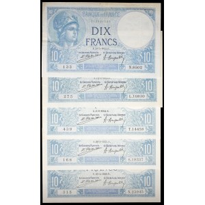 Posten (5) - 10 Franken Typ Minerva 20-5-1922 bis 26-4-1926.