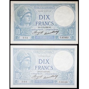 Lot (2) - 10 francs Minerve type 17-12-1936 and 25-2-1937.