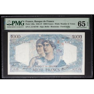 1000 francs type Minerve et Hercule 26-4-1945.