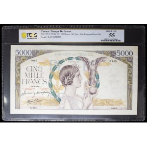 5000 francs type Victoire flat printing 18-9-1941.