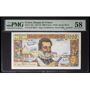 5000 francs type Henri IV 2-1-1958.