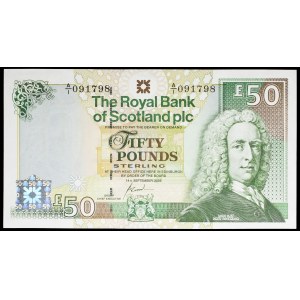 Écosse, 50 pounds type “Lord Ilay” modifié - Royal Bank of Scotland 14 septembre 2005.