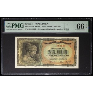 25,000 Déidamie drachmas (SPÉCIMEN) August 12, 1943.