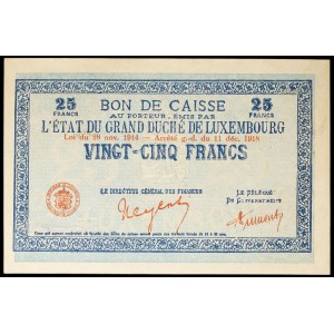 Voucher 25 francs with decrees December 11, 1918 (1919).