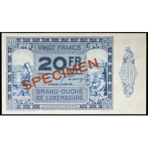 20 francs type vendanges (SPÉCIMEN) October 1, 1929.
