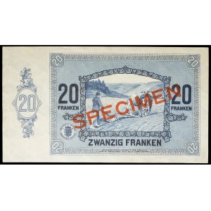 20 francs type vendanges (SPÉCIMEN) October 1, 1929.