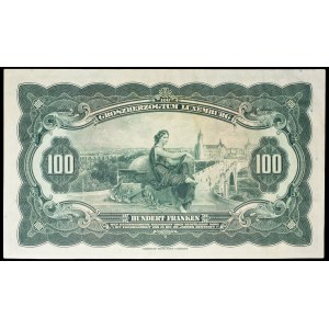 100 francs with portrait of Grand Duchess Charlotte ND (1934).