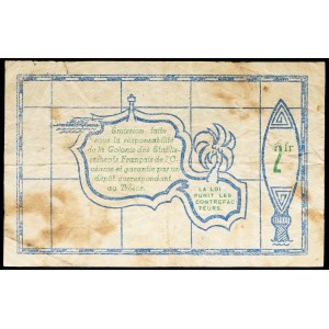 Voucher for 2 francs type bleu et vert September 25, 1943.