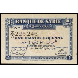 1 piastre 1er janvier 1920.