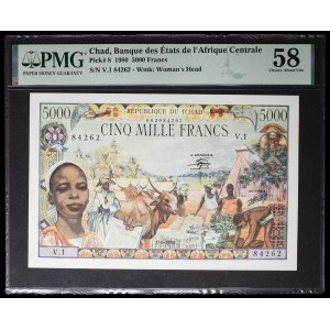 5000 francs type “Union douanière” modifié 1-1-1980.