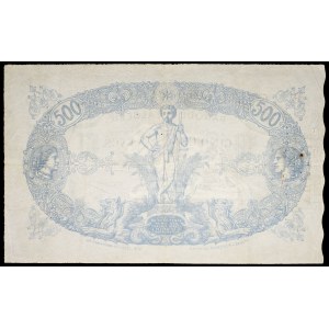 500 francs type bleu overprinted - Banque de l'Algérie March 19, 1924.