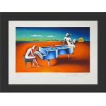 Mark Kostabi (ur. 1960), Blown away (Zdmuchnięty), 2023