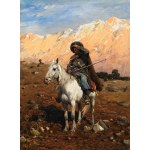 Alfred Wierusz-Kowalski (1849 Suwalki - 1915 Munich), Caucasian rider, 1880-1885