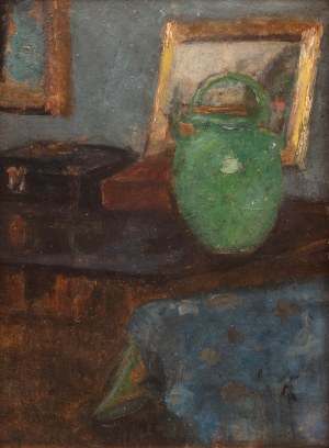 Olga Boznańska (1865 Kraków - 1940 Paryż), Martwa natura z zielonym dzbankiem, 1900 r.