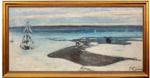 Julian Fałat (1853 Tuligłowy - 1929 Bystra), Zimowy wschód słońca na Polesiu, 1900 r.
