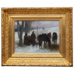 Jan Chelminski (1851 Brzustow - 1925 New York), Cossack Camp, pre- or 1892 (other titles: The Night Bivouac,, The Bivouac)