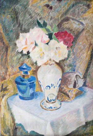 Kazimierz Sichulski (1879 Lwów - 1942 tamże), Martwa natura z kwiatami, 1934 r.