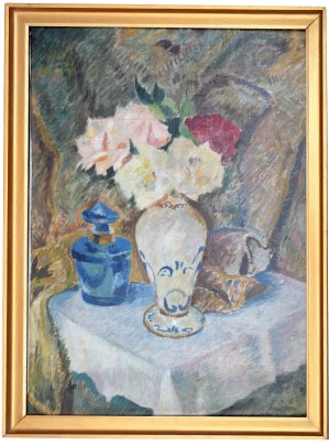 Kazimierz Sichulski (1879 Lwów - 1942 tamże), Martwa natura z kwiatami, 1934 r.