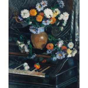 Alfred Swieykowski (1869 Paris-1953 there), Bouquet on the Piano