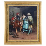 Zygmunt Sokolowski (1857 or 1859 Niemierczyce (?) - 1888), Landsknechts in a guardhouse, 1878 (other title: Halabards in an inn teasing a young waitress).