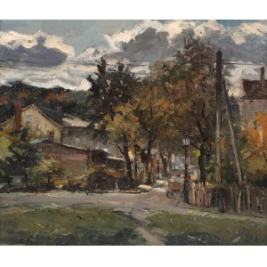 Eugeniusz Dzierzencki (1905 Warsaw - 1990 Sopot), Street in Sopot (Variable Weather)