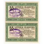 55 Class Lottery, Lodz 1949 A and B. Total of 2 pcs. (156)
