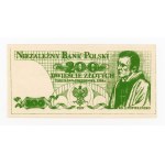Solidarity, brick 200 zlotych 1984 - Jerzy Popieluszko (447)