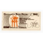 Solidarity, brick 200 zlotych 1984 - Jerzy Popieluszko (447)